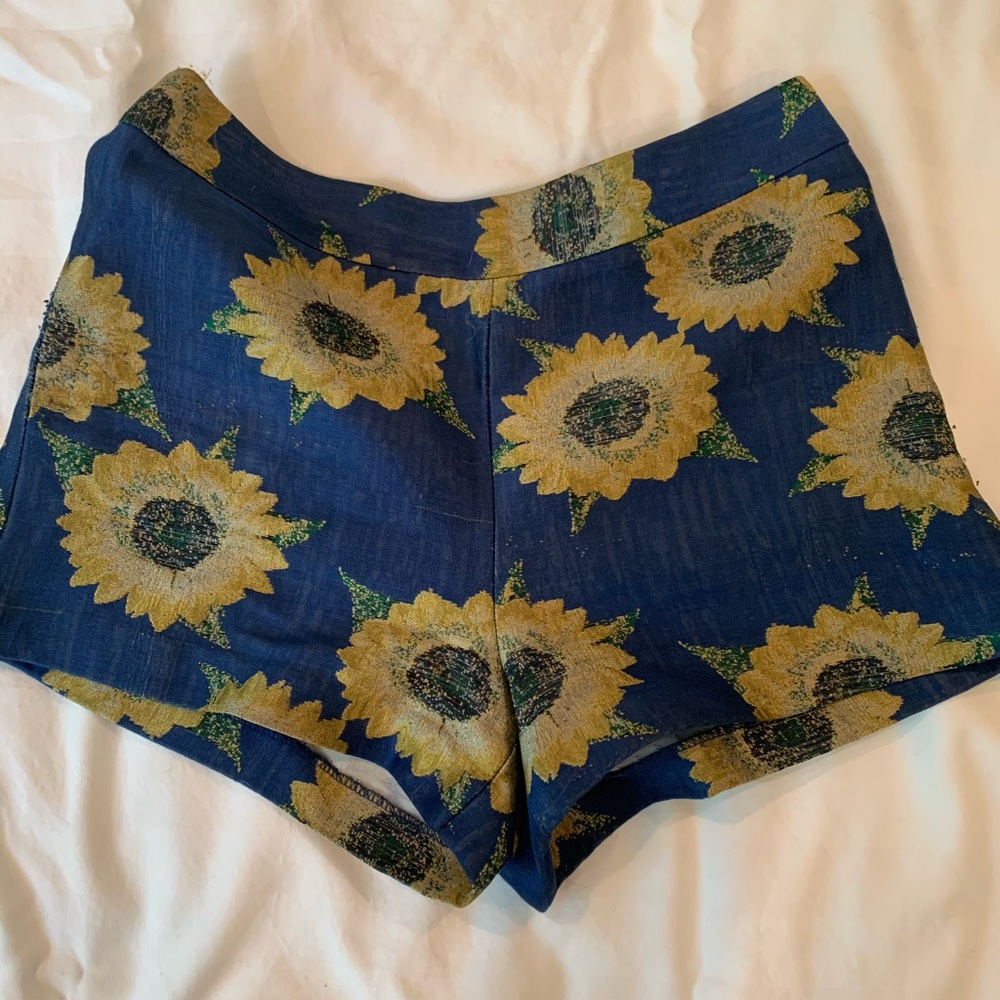 Sunflower short shorts by Alice & Olivia.